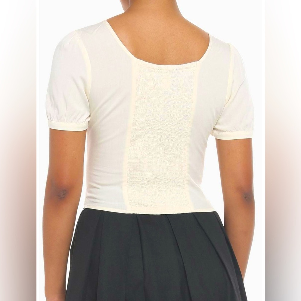 Hot Topic Ivory Corset Lace-Up Girls Crop Top - Picture 2 of 8